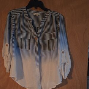 Chic Striped Blouse with Button Accents